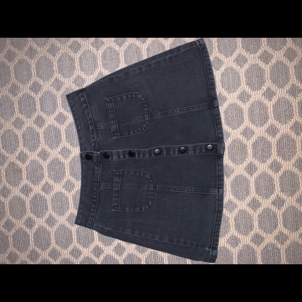 Brandy Melville Black Jean Black Metal Skirt